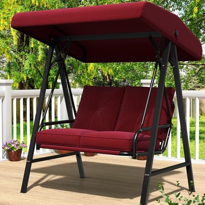 AECOJOY 2-Seat Outdoor Patio Swing Chair by AECOJOY