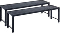 VICLLAX 2 Pieces Outdoor Garden Backless Bench, 51.2" Metal Bench Steel Frame by HOME