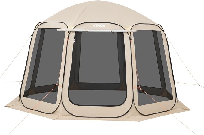 VEVOR Pop up Screen House Tent, 12 x 11 ft, 10-12 Person Screen Gazebo - Image 9