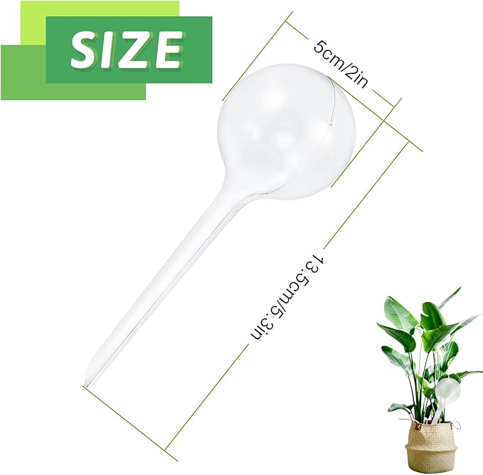 8 Pcs Clear Plant Watering Globes, Plastic Self Watering Bulbs Ball, Garden - Image 2