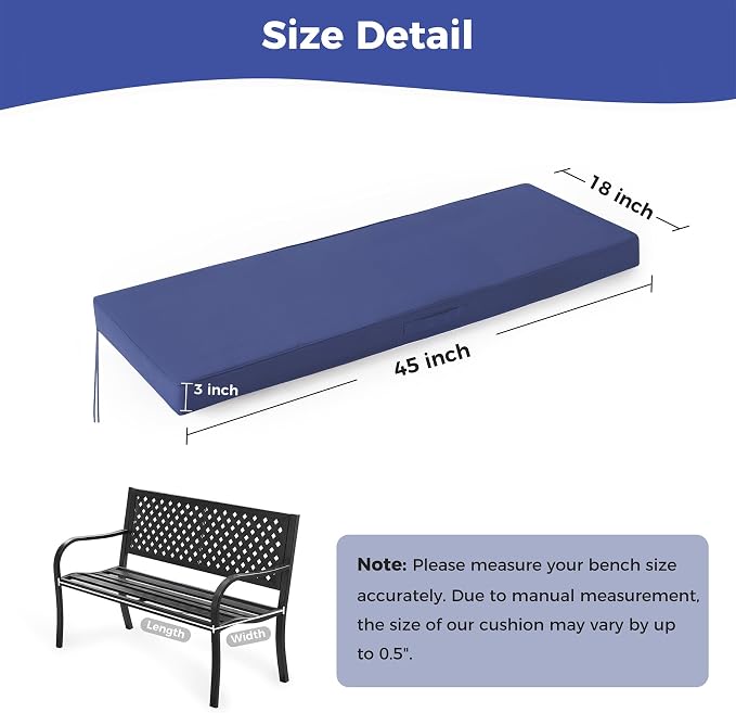 Outdoor Bench Cushions for Outdoor Furniture, Waterproof Bench Pillow, Fade - Image 5