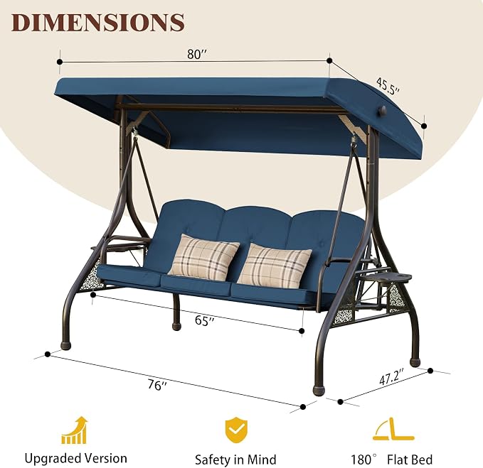3-in-1 Convertible Outdoor Swing - Image 7