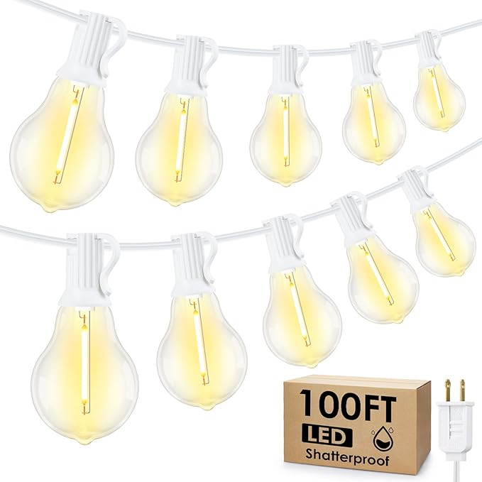 100FT Outdoor String Lights, LED Patio Lights by Larkvue
