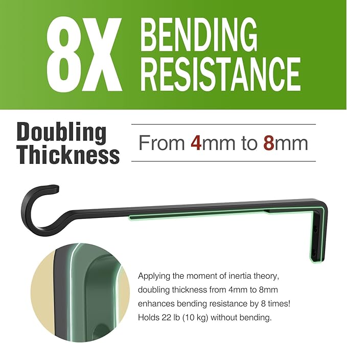 12 Inch Black Heavy Duty Outdoor Plant Hangers - Image 4