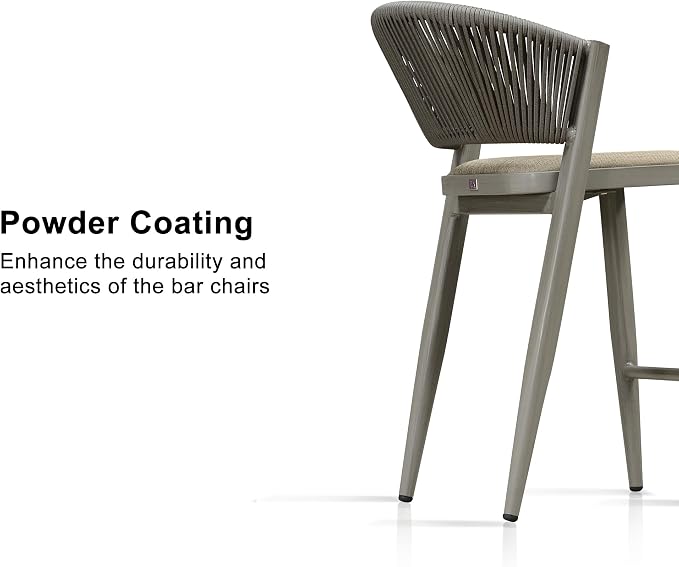 PURPLE LEAF Counter Height Bar Stool Set of 2 Outdoor Stool Chair - Image 7