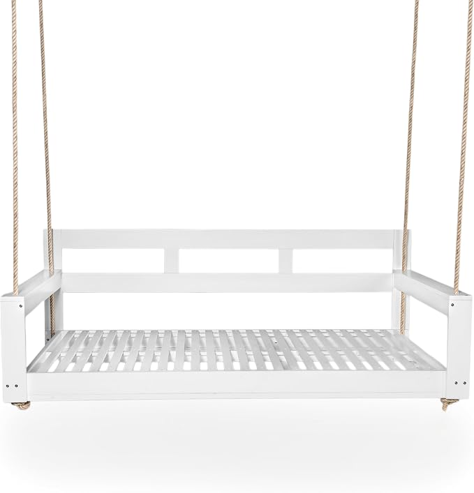 Harper & Bright Designs Patio Wooden Twin Size Porch Swing Daybed Frame - Image 8
