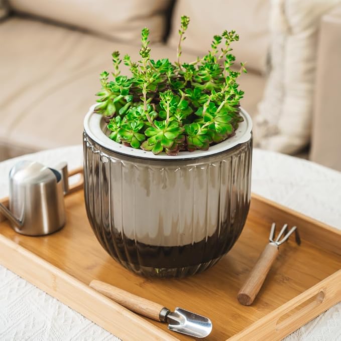 Melphoe 1 Pack Self Watering Hanging Planters Indoor Flower Pots, 8.3 Inch - Image 5