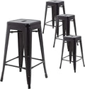 FDW Metal Bar Stools Set of 4 Counter Height Bar Stools 24 Inches Industrial by FDW