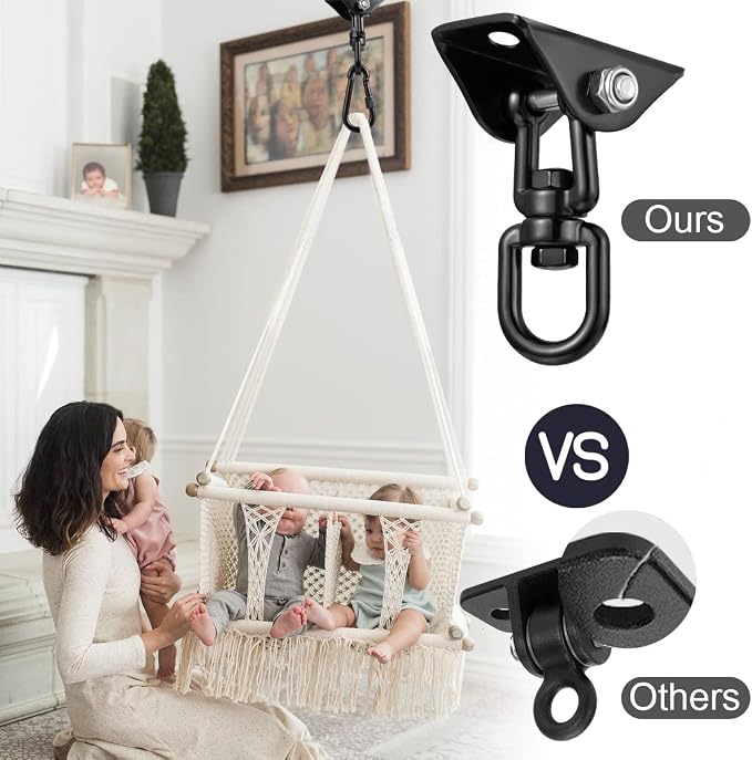 Hammock Hanging Kit, Hanging Chair Hardware 360°Rotating 1200 lb Capacity - Image 6