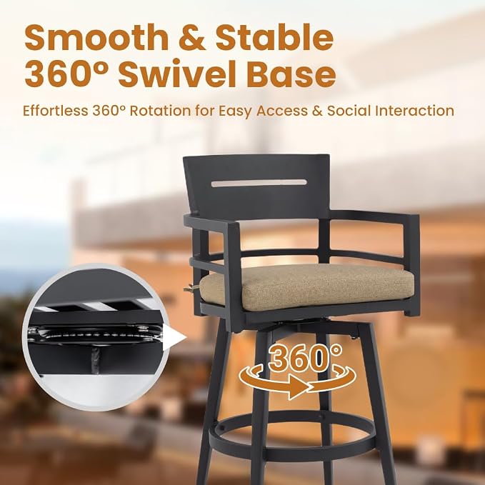 Modern Outdoor Bar Set with Sintered Stone Table - Image 6