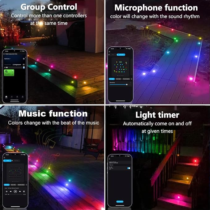 LED Deck Lights Kit, IP67 Waterproof 12V Step Lights Outdoor - Image 4
