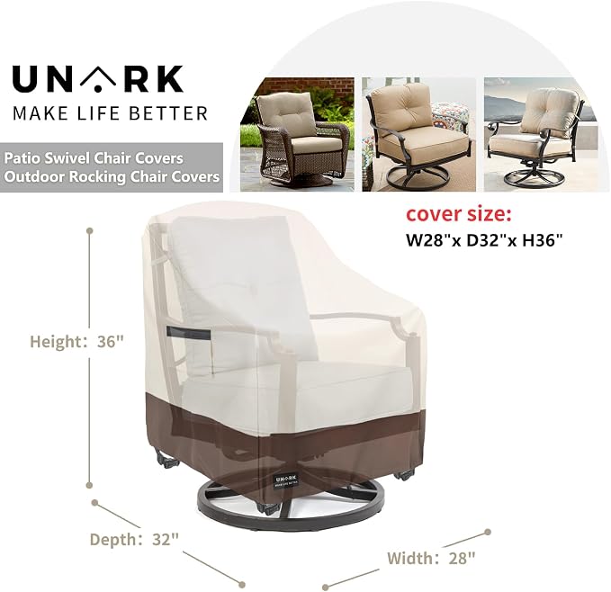 Outdoor Swivel Chair Covers Waterproof 2 Pack, Outdoor Chair Covers Patio - Image 2