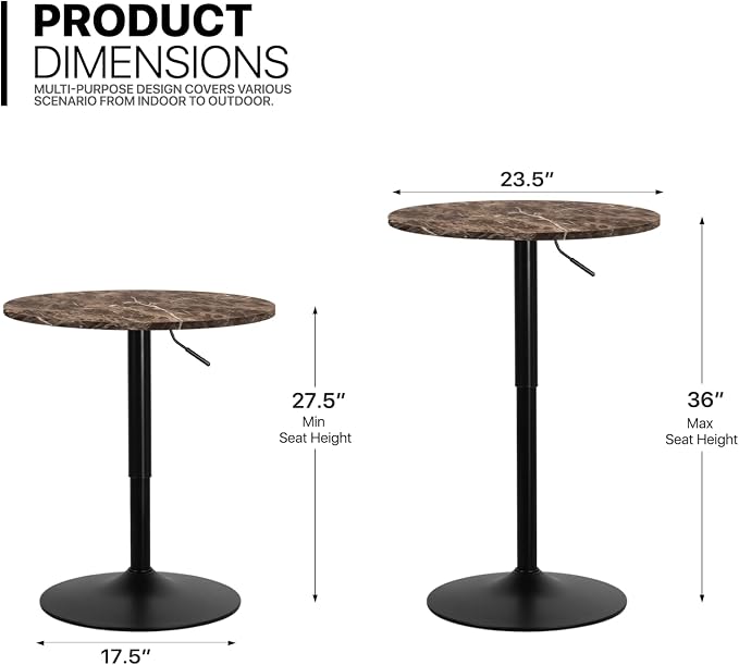 MoNiBloom Round Cocktail Bar Table - Image 3