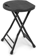 Folding Stool with Handle, Folding Chair, Folding Bar Stool with Non-Slip Feet by COOZMENT