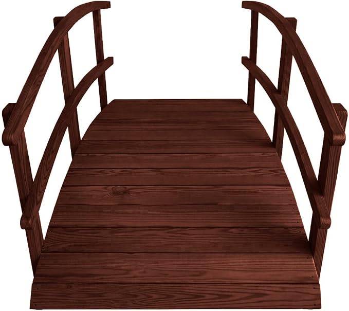 6 FT MAHOGANY Amish Made Garden Bridge - Image 6