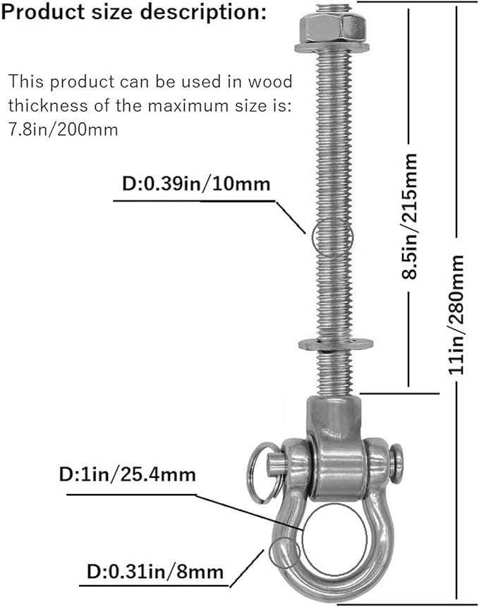 Set of 6 Permanent AntiRust Heavy Duty Swing Hangers 180° Bearing Swing 1500 LB - Image 5