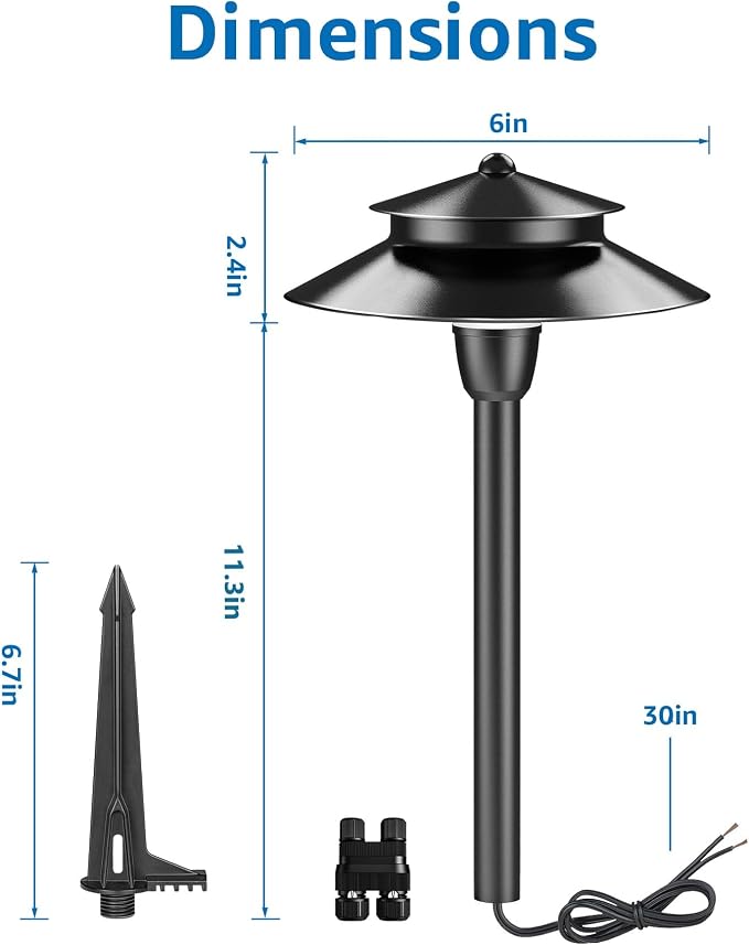 SUNVIE 3W Low Voltage Pathway Lights Wired Landscape Path Lights Outdoor Low - Image 7