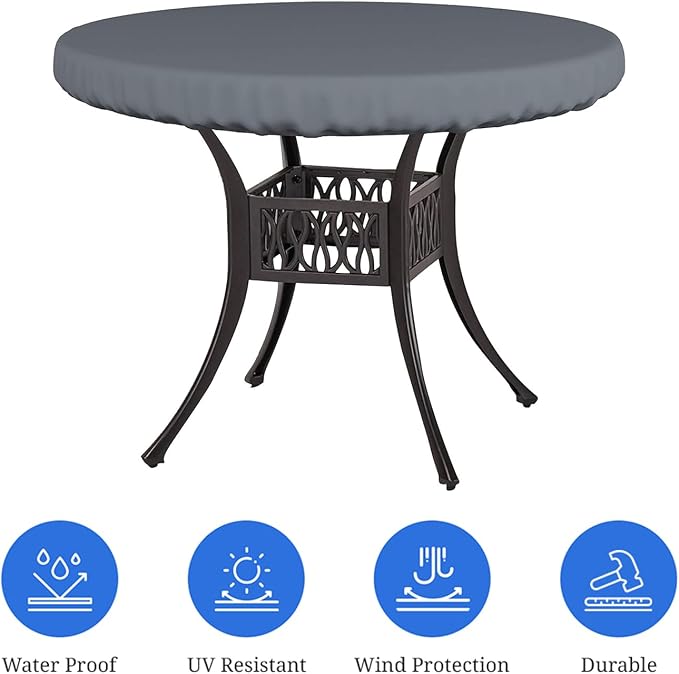 Covers & All Round Table Top Cover, 12 Oz Waterproof UV & Weather Resistant - Image 3