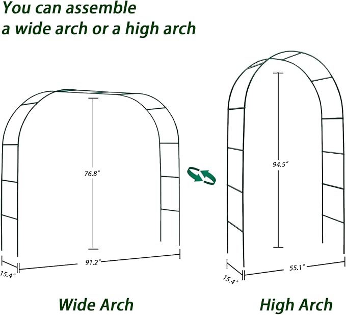 100% Metal Garden Arch Trellis for Climbing Plants Outdoor, Assemble Freely 2 - Image 2