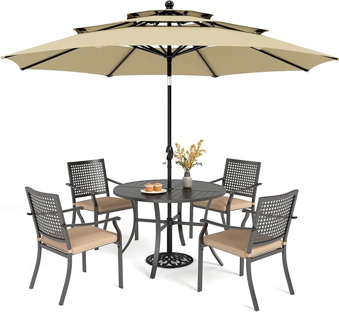 PHI VILLA 5 Pieces Outdoor Dining Set by PHIVILLAThepioneerofcomfortablehouseholdsupplies