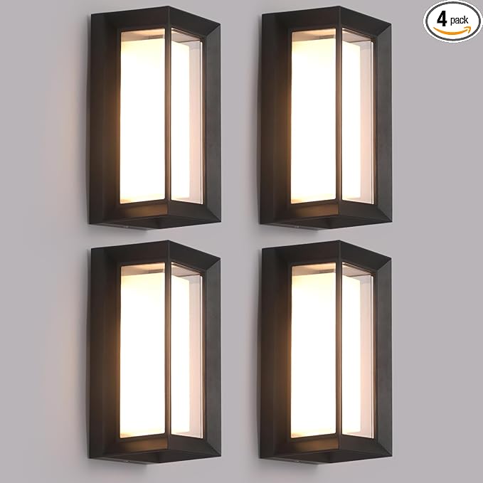 4 Pack Outdoor Wall Lights Exterior/Interior LED 24W Adjustable 3-Color 2100LM by MilleLucciole