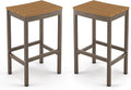 Outdoor Bar Stools Set of 2, 26 Inch All Weather HDPS Patio Counter Height by COZYMAN
