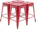 FDW Metal Bar Stools Set of 4 Counter Height Bar Stools 24 Inches Industrial by FDW