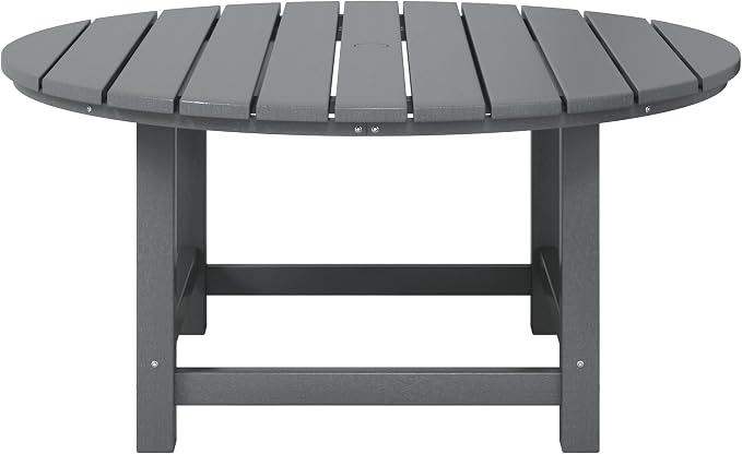 WestinTrends Malibu Low Outdoor HDPE Round Patio Coffee Table - Image 3