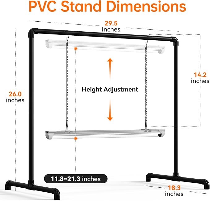 Bstrip Grow Light Stand, 2ft 24W Grow Light - Image 5