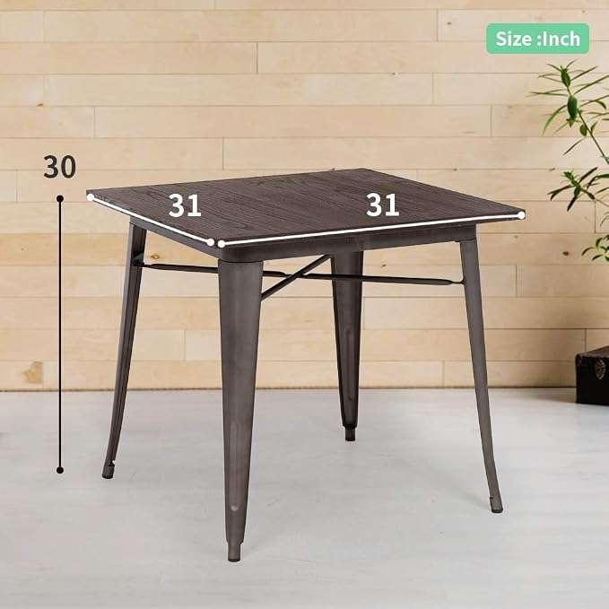 FDW Heavy Duty Outdoor Dining Table Metal Kitchen Table Metal Table 31 x 31 - Image 3