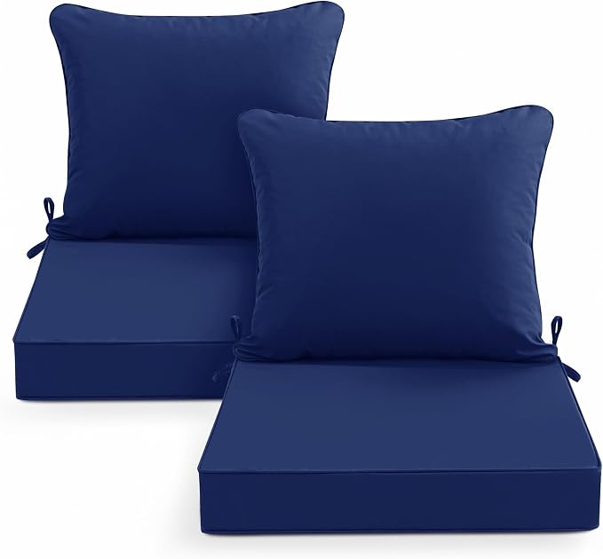 Outdoor Cushions for Patio Furniture 24 x 24 Inch, Double-Sided Waterproof by SUMMSUN