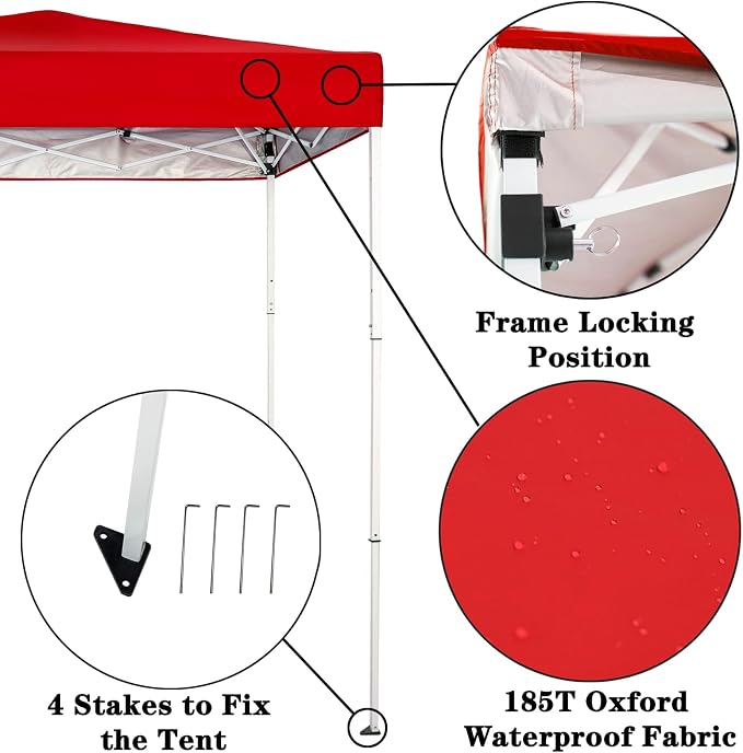Sunnyglade 6x4 Ft Pop-Up Canopy Tent Outdoor Portable Instant Shelter Folding - Image 2