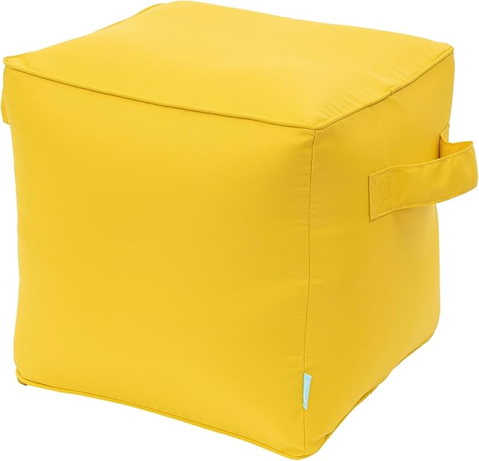 QILLOWAY Indoor/Outdoor Inflatable Stool, Ottoman Pouf Cube 16", All Weather by QILLOWAY