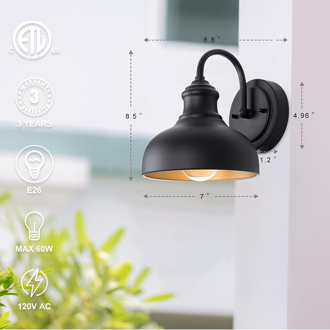 Black Outdoor Gooseneck Lighting - Image 6