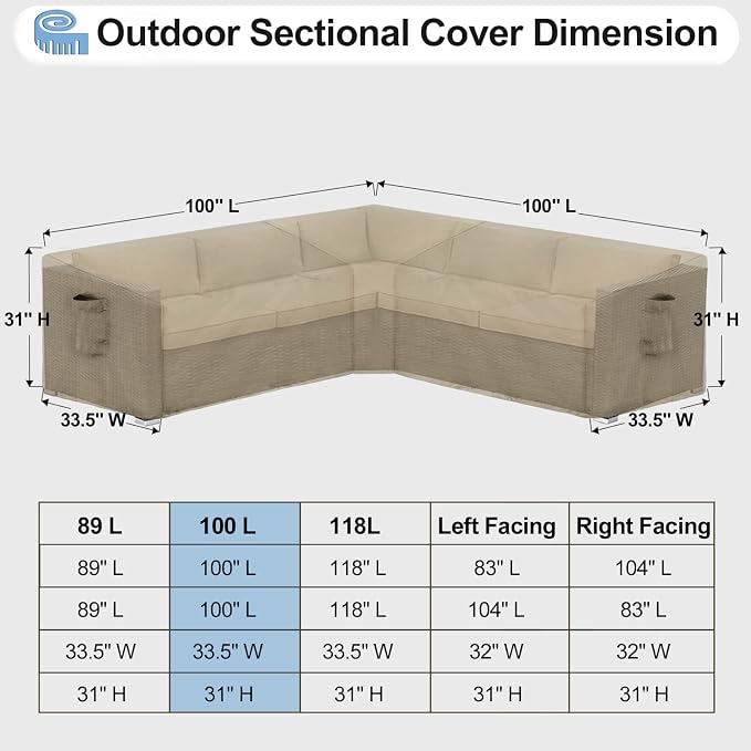 OutdoorLines Waterproof Outdoor Patio Sectional Cover - Image 2