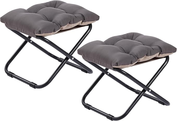 LITA Folding Footrest Stool, Portable Ottoman Foot Rest, Upholstered Small by LITA