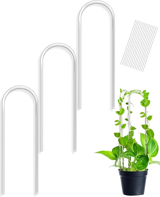 3 Pack Larger Acrylic U-Shaped Hoya Trellis, 16 Inch Indoor Climbing Plant by Unknown