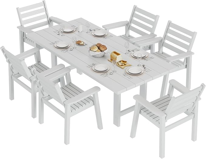 AMERLIFE 7-Piece HDPE Outdoor Dining Set - Image 9
