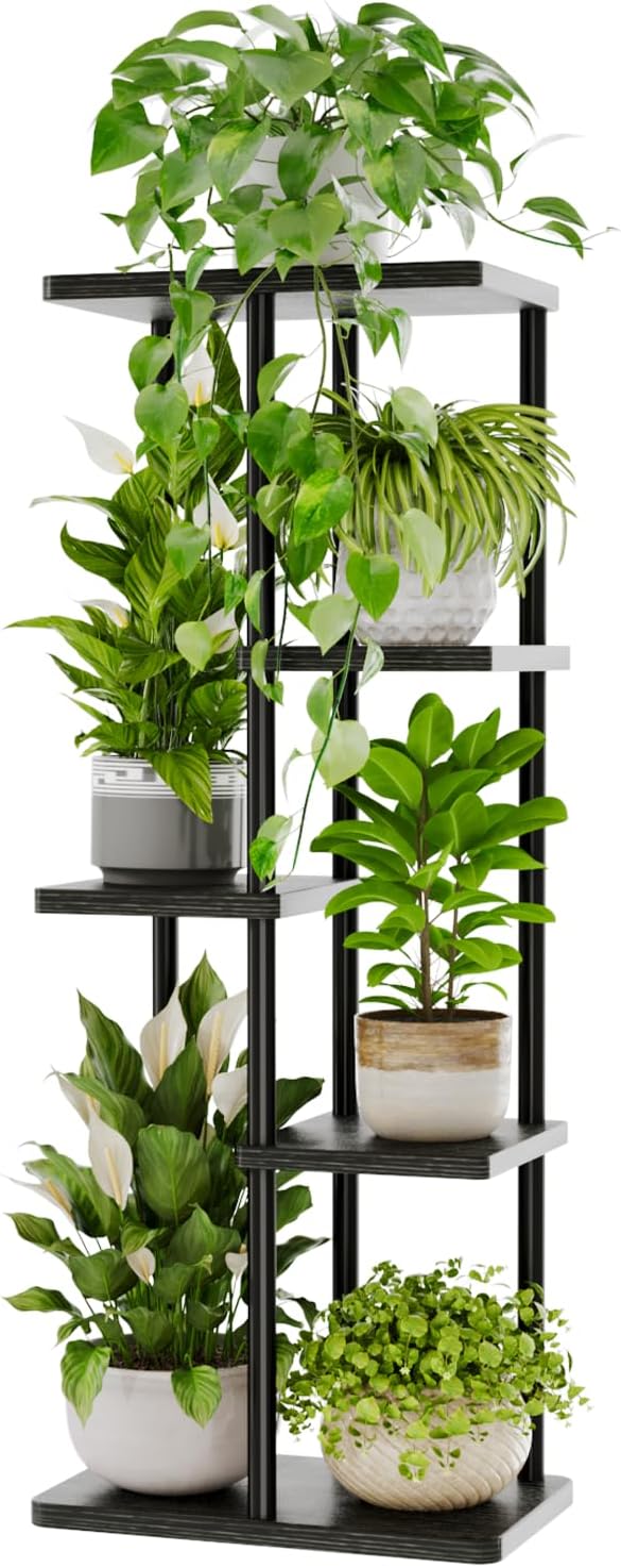 Bamworld Plant Stand Indoor, Corner 5 Tier Metal Plant Shelf by Bamworld