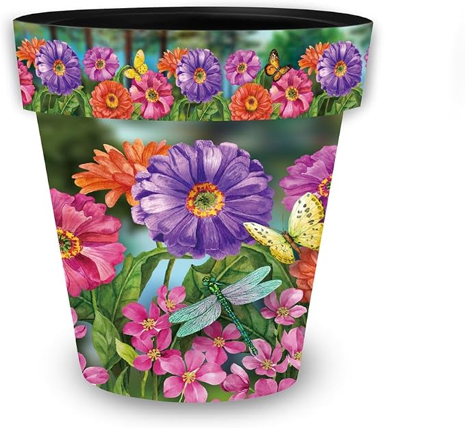 Briarwood Lane Zinnias in Bloom Small Planter by BriarwoodLane
