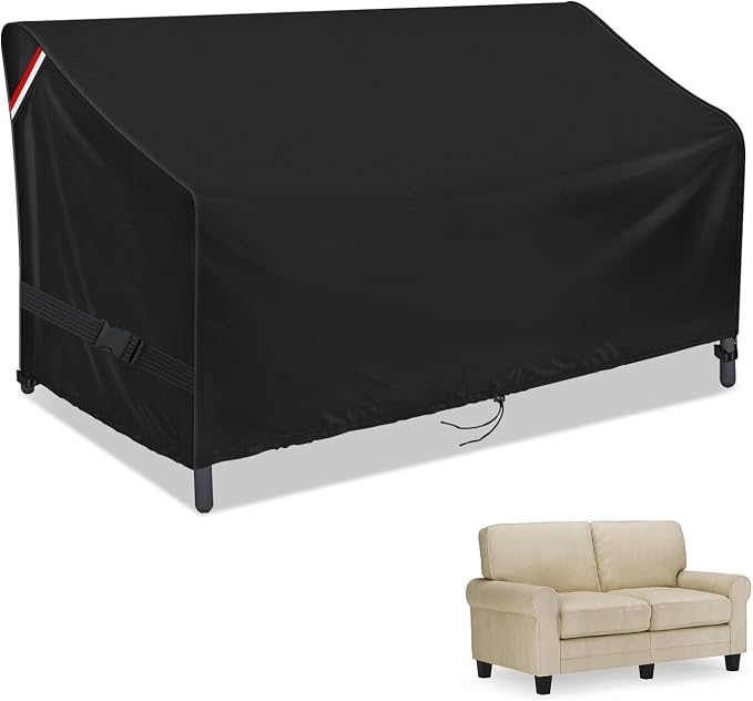 Outdoor Sofa Cover, 62 Inch Waterproof 3-Seater Bench Covers by Yourpatiocoverexpert