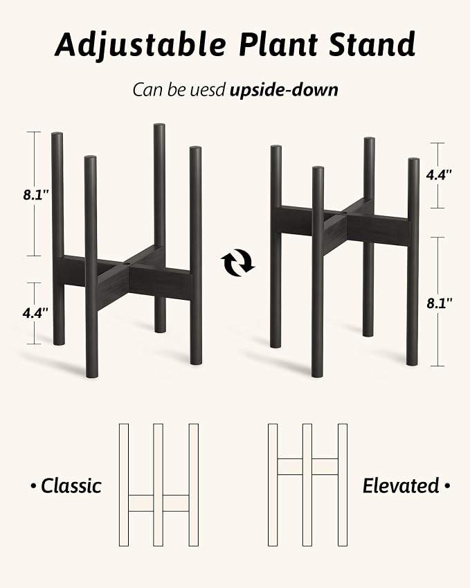 Adjustable Plant Stand Indoor, Bamboo Plant Stand Fits 8 9 10 11 12 Inches - Image 4