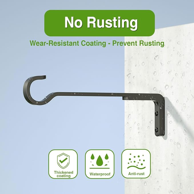 12 Inch Black Heavy Duty Outdoor Plant Hangers - Image 5