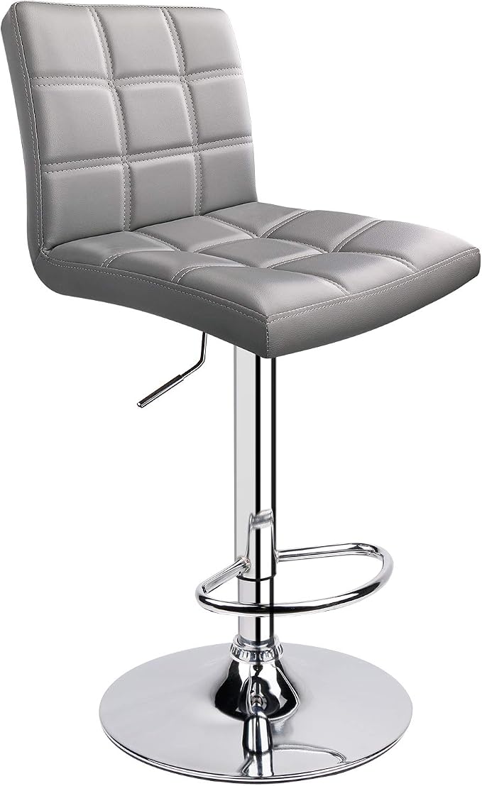 Leopard Modern Square PU Leather Adjustable Bar Stools by LEOPARDPRODUCTS