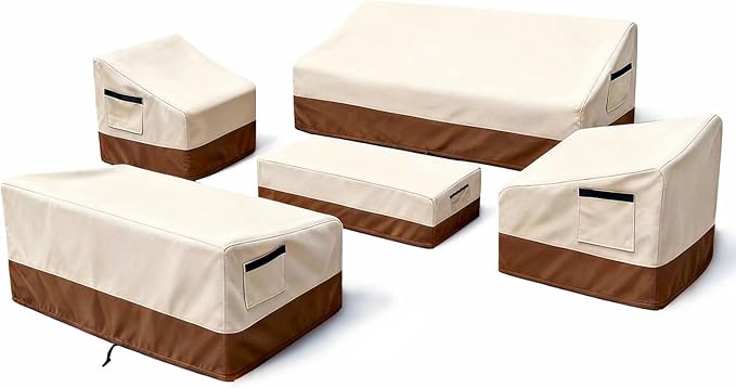 5 Piece Patio Furniture Cover Set, Waterproof Outdoor Furniture Covers by Unknown