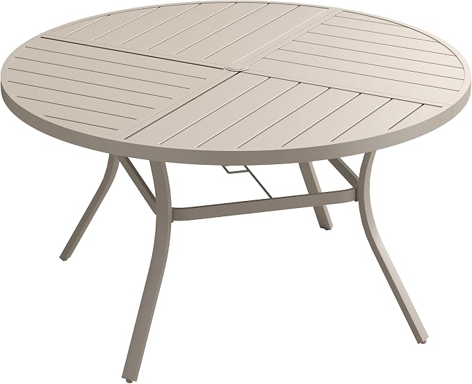 VICLLAX 53" Round Outdoor Table, Patio Dining Table by HOME