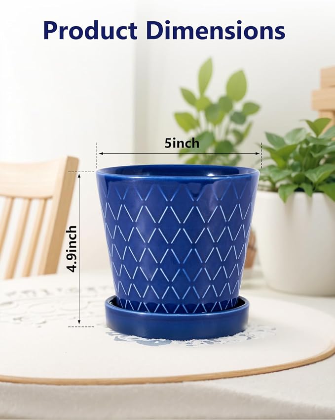 BUYMAX Ceramic Plant Pots –5 inch Indoor Flower Pot - Image 4