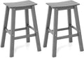 Tangkula Patio Bar Stool Set of 2, 29 Inch HDPE Bar Height Armless Saddle by TANGKULA