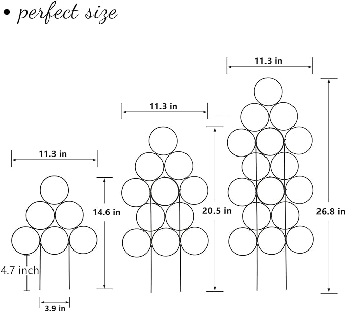 Plant Trellis for Climbing Plants Indoor Outdoor, Trlzey 3 Pack Stackable Metal - Image 2