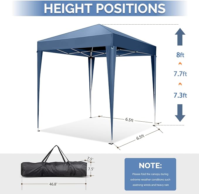 VINGLI Pop Up Canopy Tent with Sidewalls, Outdoor Gazebo Canopy Tent, Patio - Image 3